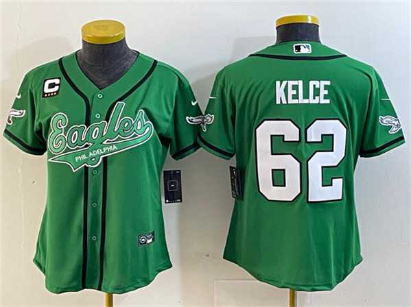 Women's Philadelphia Eagles #62 Jason Kelce Green With 4-Star C Patch Cool Base Stitched Baseball Jersey(Run Small),We sell and wholesale Women's Philadelphia Eagles #62 Jason Kelce Green With 4-Star C Patch Cool Base Stitched Baseball Jersey(Run Small) on line form chian!